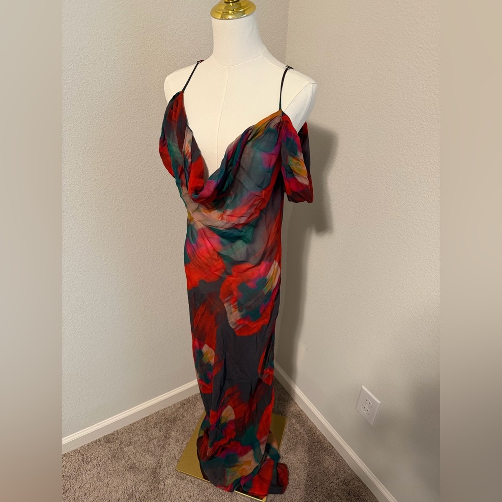 Rat & Boa Multicolor Floral Maxi Dress - Red, Green, Blue